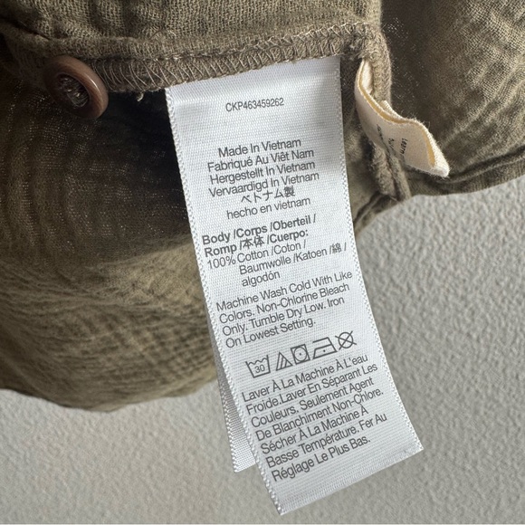 Madewell Lightspun Beachside Dolman Shirt Distant Surplus Green Boxy Crop Top - Picture 10 of 11